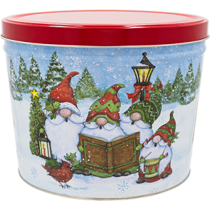 2 Gal Festive Gnomes Popcorn Tin