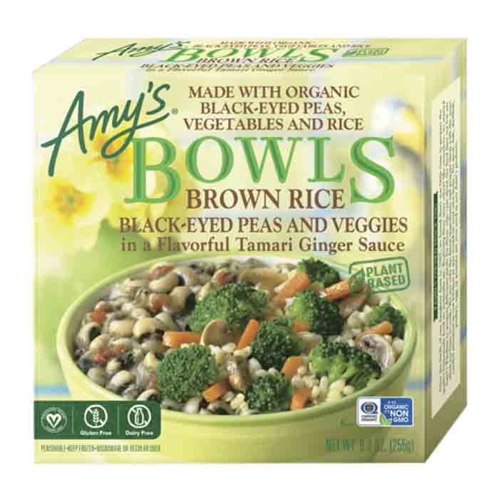 Amys – Bowl Brown Rice and Black-Eyed Peas, 9oz | Pack of 12