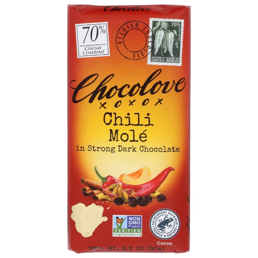 Chocolove – Chili Mole In Strong Dark Chocolate, 3.2 Oz