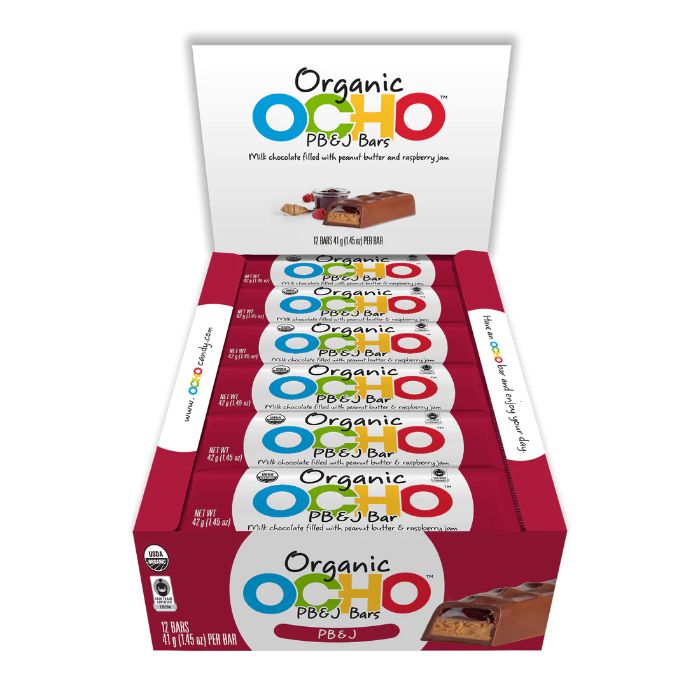 Ocho Candy Bar Peanut Butter & Jelly 1.45 Oz – Pack Of 12