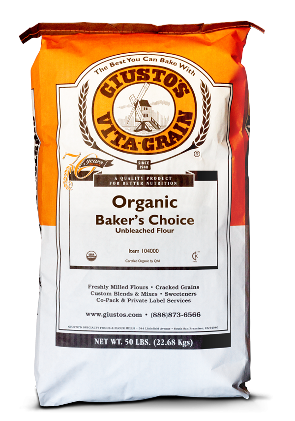 Giusto’s – Organic Baker’s Choice Unbleached Flour, 50 lb