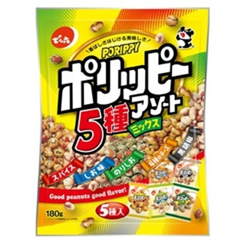 Denroku, Porippy 5 Kinds Assortment, Value Pack, 180g