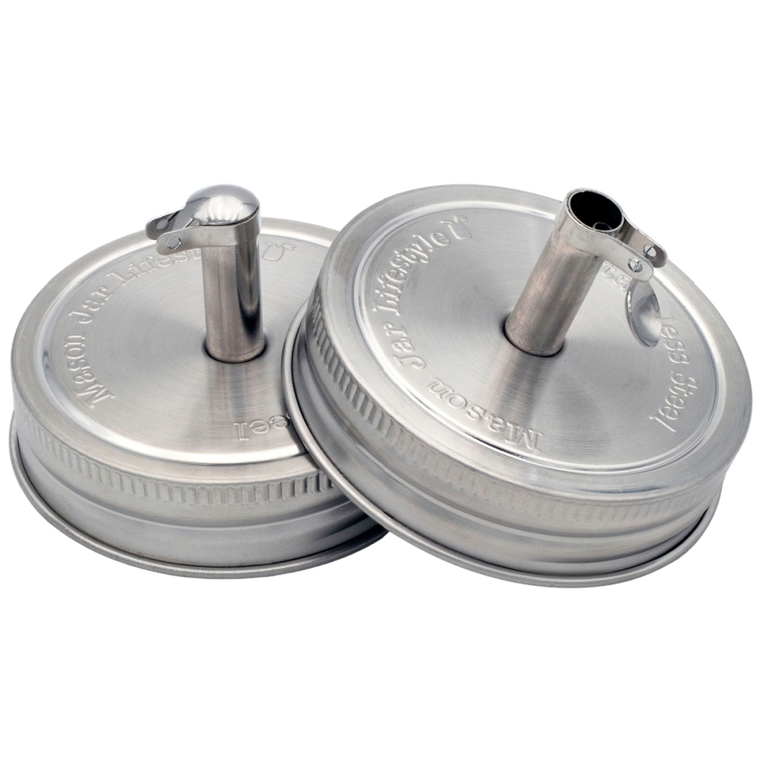 Mason Jar Lifestyle – Stainless Steel Pour Spout Oil Cruet Lids for Ma