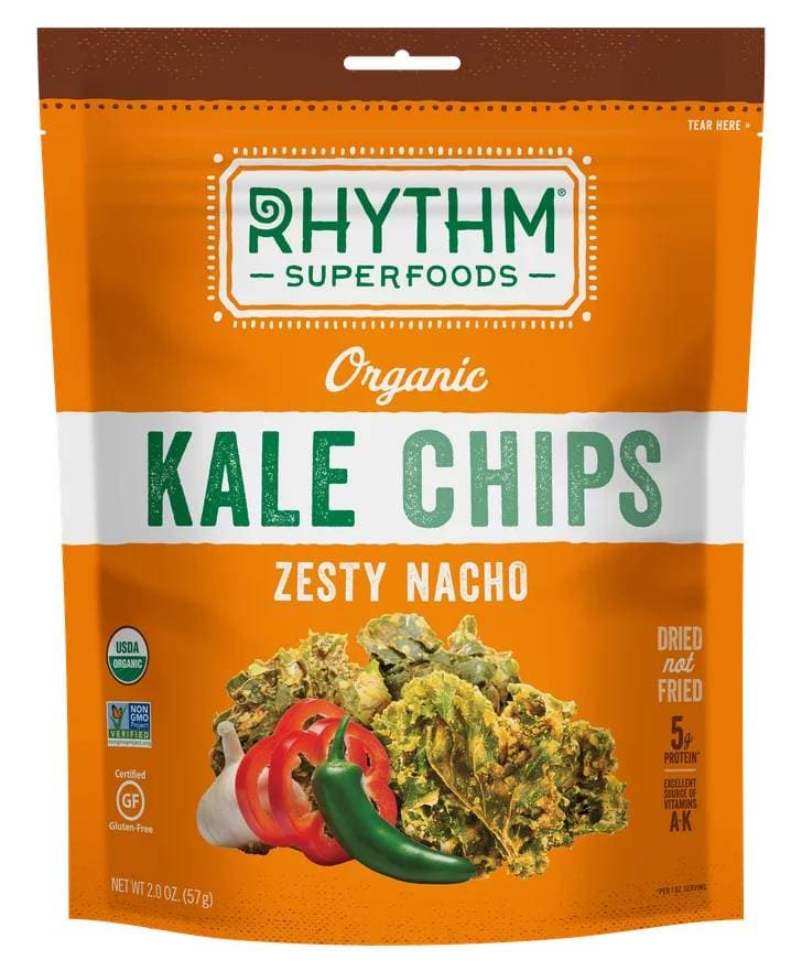 Rhythm Superfoods Zesty Nacho Kale Chips, 2 oz | Pack of 12
