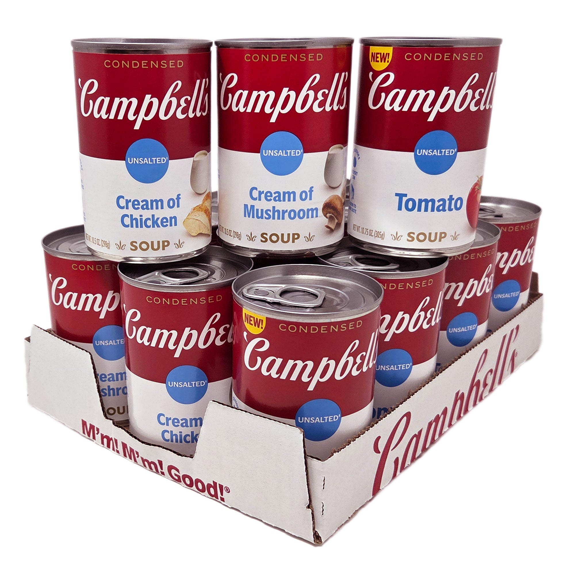 Case of 12 – Assorted Campbell’s Unsalted Condensed Soups