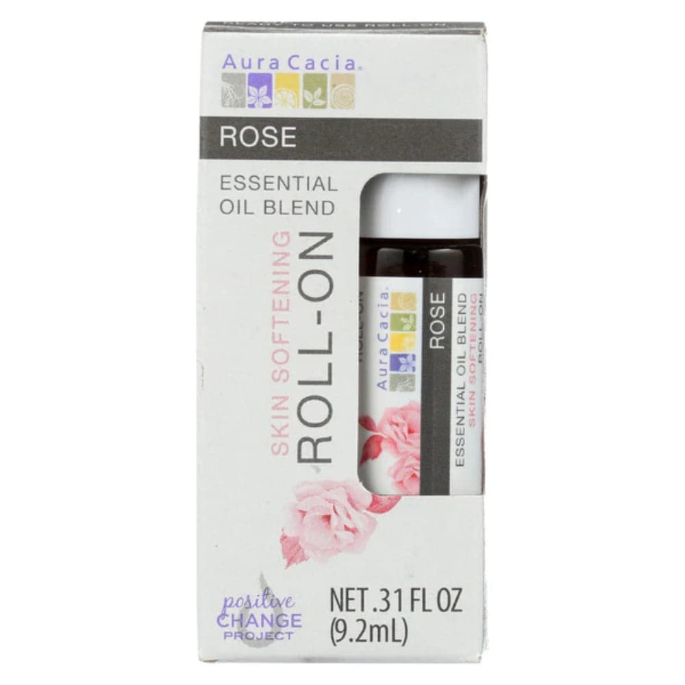 Aura Cacia – Essential Oil Blend Skin Softening Roll-on Rose, .31 fl o