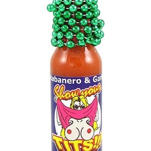 Show Your Tits! Hot Sauce w/ Mardi Gras Beads, 5oz.