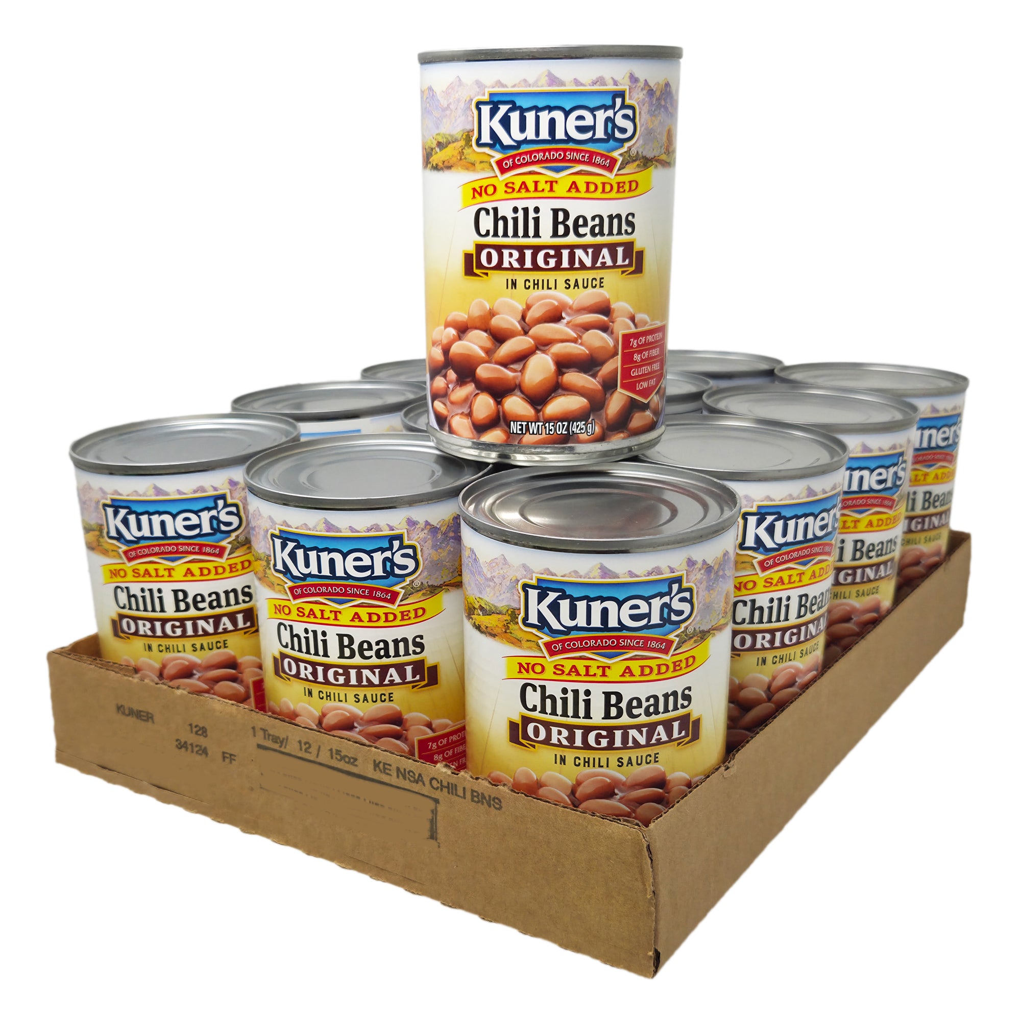 Case of 12 Kuner’s Chili Beans in Chili Sauce- No Salt Added-15 oz.