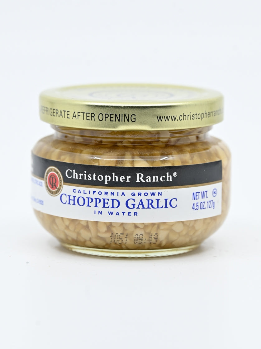 Chopped Garlic in Water Christopher Ranch Gilroy California 4.25