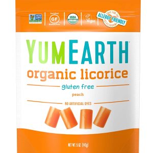 YumEarth – Organic Licorice, Peach, 5 oz | Pack of 12