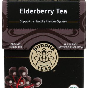 Buddha Teas – Elderberry Tea, 18 Bags | Pack of 6