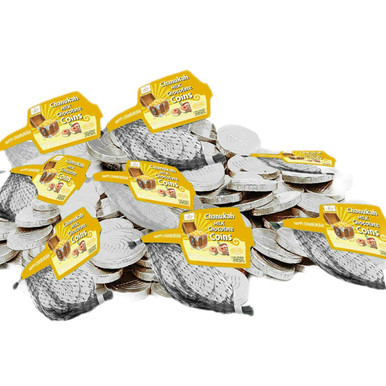 Hanukkah Dark Chocolate Coins, Chanukah Gelt Coin Candy, 12 Bags