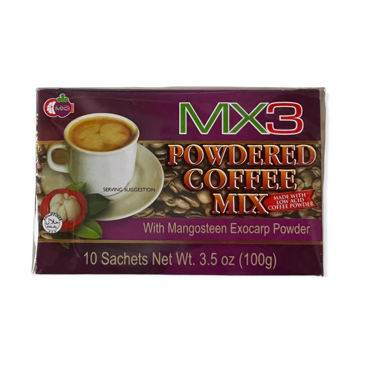 MX3 – Powdered Coffee Mix with Mangosteen Exocarp Powder – 10 Sachets