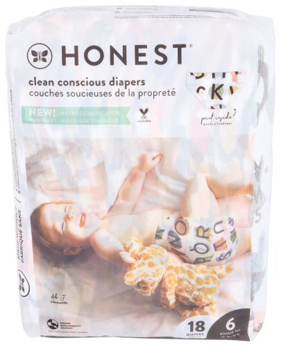 The Honest Company Diapers Size 6 “All The Letters” (18 Pack) – Pack O