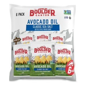 Boulder Canyon – Chips Avocado Oil Sea Salt 6 Pack, 7.5 Oz | Pack of 8