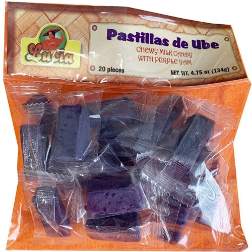 Lucia – Pastillas de Ube – Chewy Milk Candy with Purple Yam – 20 Pieces – 4.75 OZ