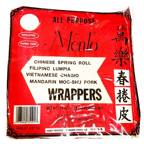 Menlo – All Purpose Lumpia / Spring Roll Wrappers (Non Stick / Paper Thin) -30 Wrappers – 16 OZ