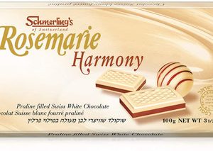 Schmerling’s Rosemarie Harmony Swiss White Chocolate Bar, Praline Filled, 3.5 oz
