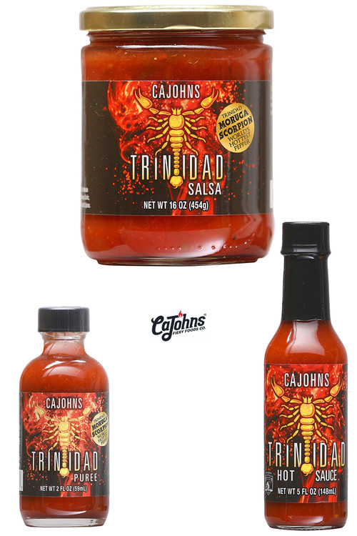 CaJohn’s Scorpion Pepper Gift Set, 1/2oz, 1/5oz, 1/16oz.