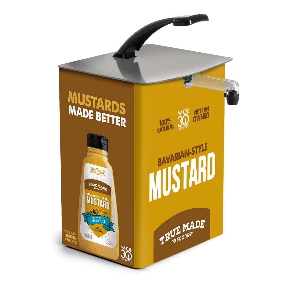 True Made German-Style Stone Ground Mustard All-Natural Bulk 3-Gallon VolPak (Bag-in-Box)