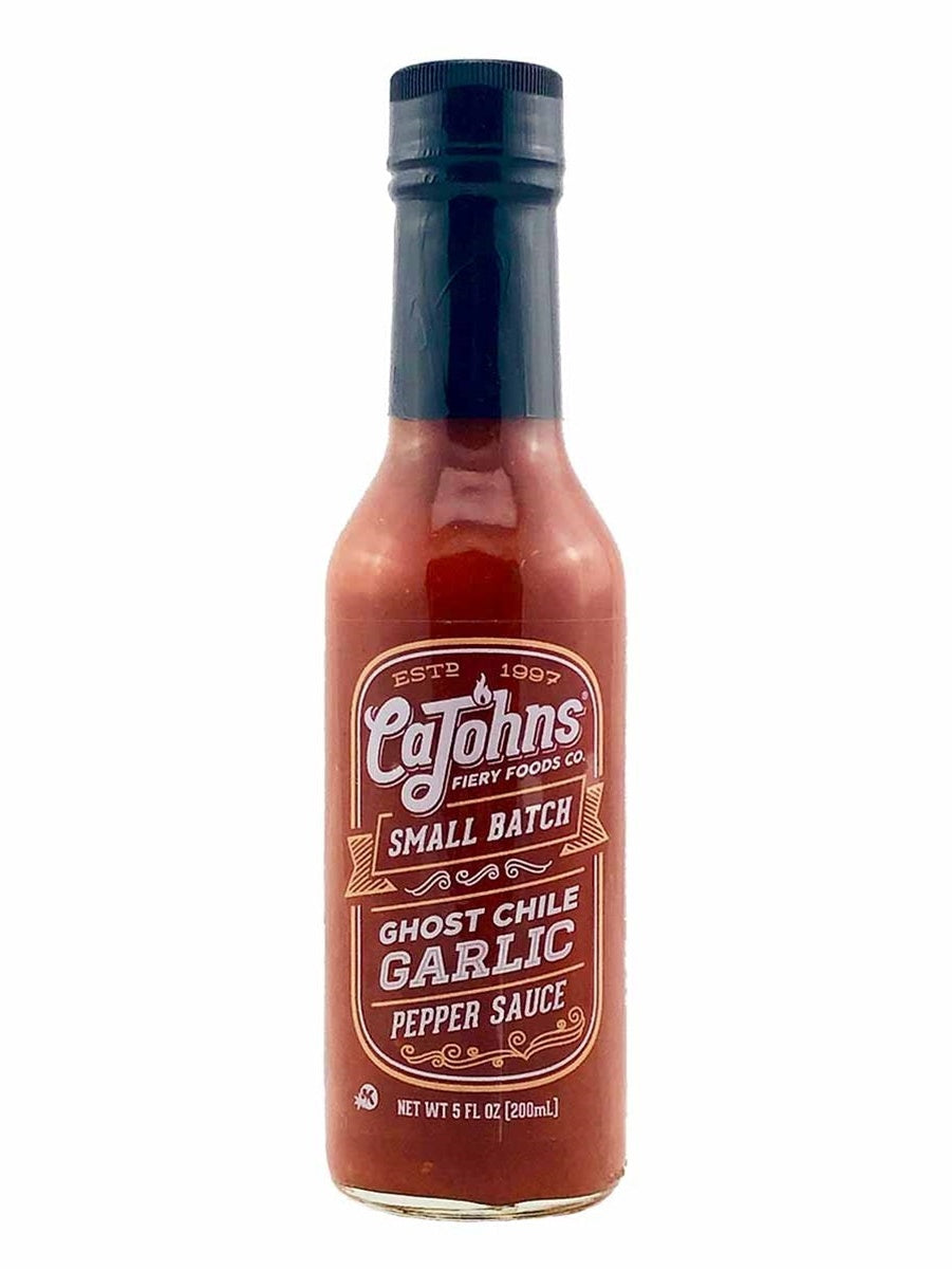 Hot Sauce CaJohns Small Batch Garlic Ghost Chile 5 oz Heat 8