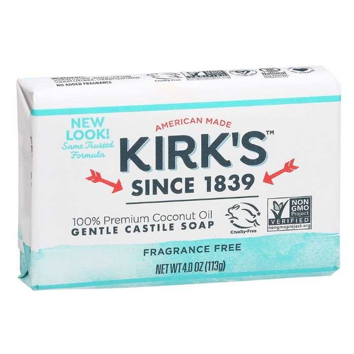 Kirk’s – Gentle Castile Bar Soap Fragrance Free Pack of 1