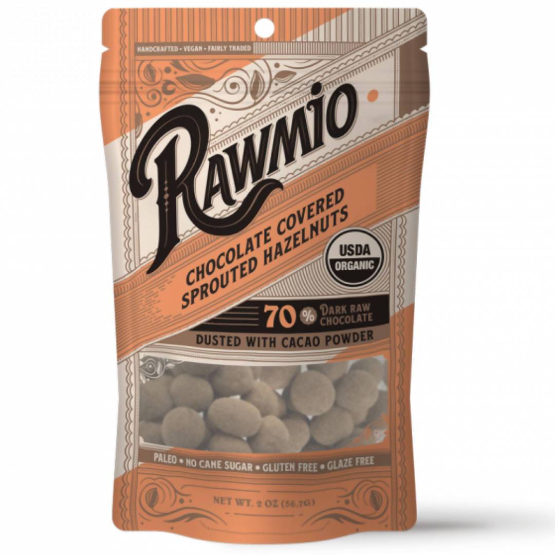 Rawmio Chocolate Covered Sprouted Hazelnuts – 18 Bags x 2oz