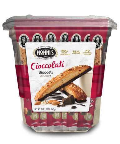 Nonni’s Almond Dark Chocolate Cioccolati Biscotti, 25 Ct.