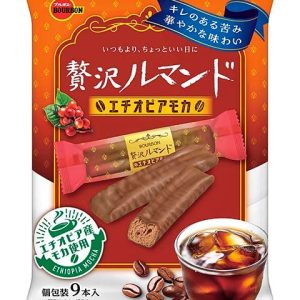 Bourbon, Zeitaku Rumando, Ethiopia Moca, Crispy Crape Cookie with Coffee Cream, 9 pcs