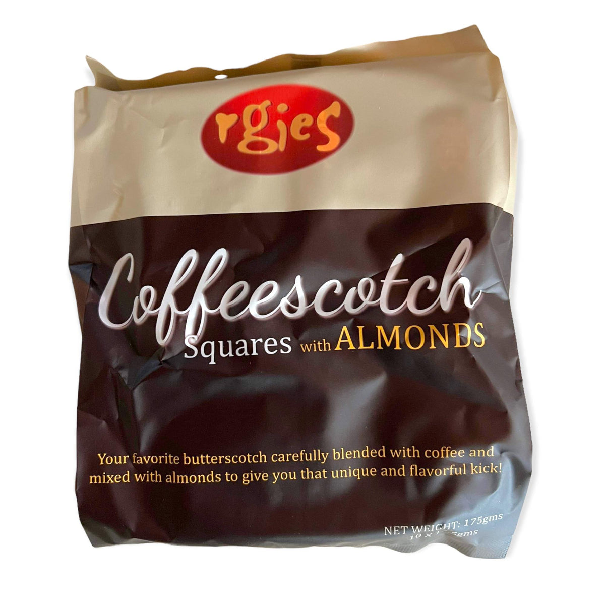 RGIES – Coffeescotch Squares with Almonds – 10 Pieces – 170 G