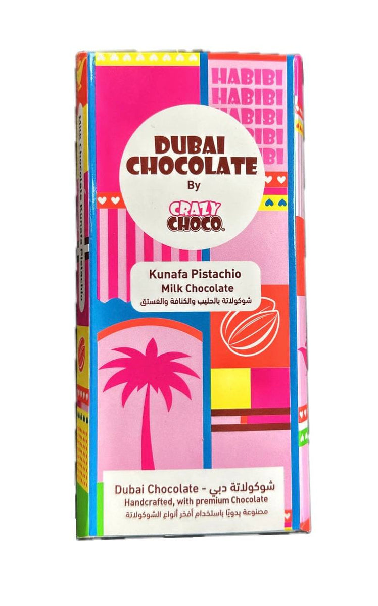Crazy Choco Dubai Kunafa Pistachio – Milk Chocolate