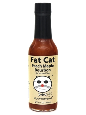 Fat Cat Peach Maple Bourbon Hot Sauce and Glaze, 5oz.