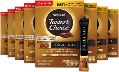 Nescafe Taster’s Choice Instant Hazelnut Coffee, 16 count (Pack of 12)