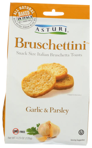 Asturi – Bruschettini Garlic & Parsley, 4.23 OZ – Pack of 12