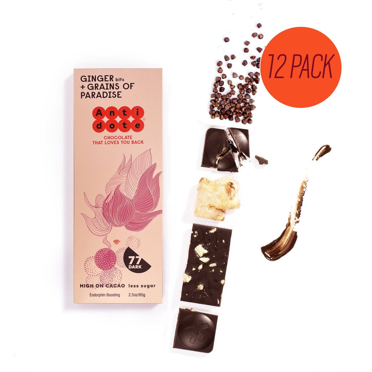 Antidote Chocolate ALETHEIA: GINGER – 12 Bars