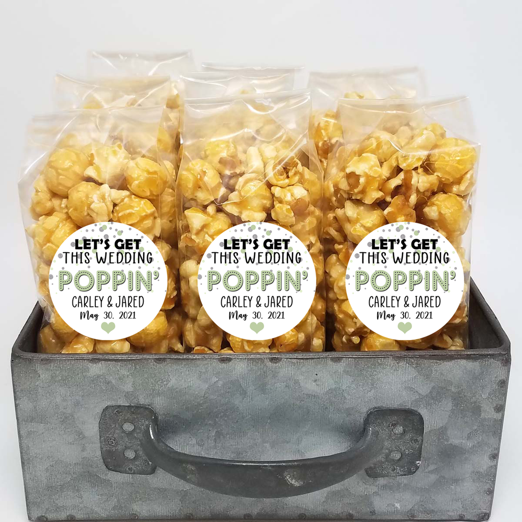 “Get this Wedding Poppin” Sage and Silver – Wedding Popcorn Favors