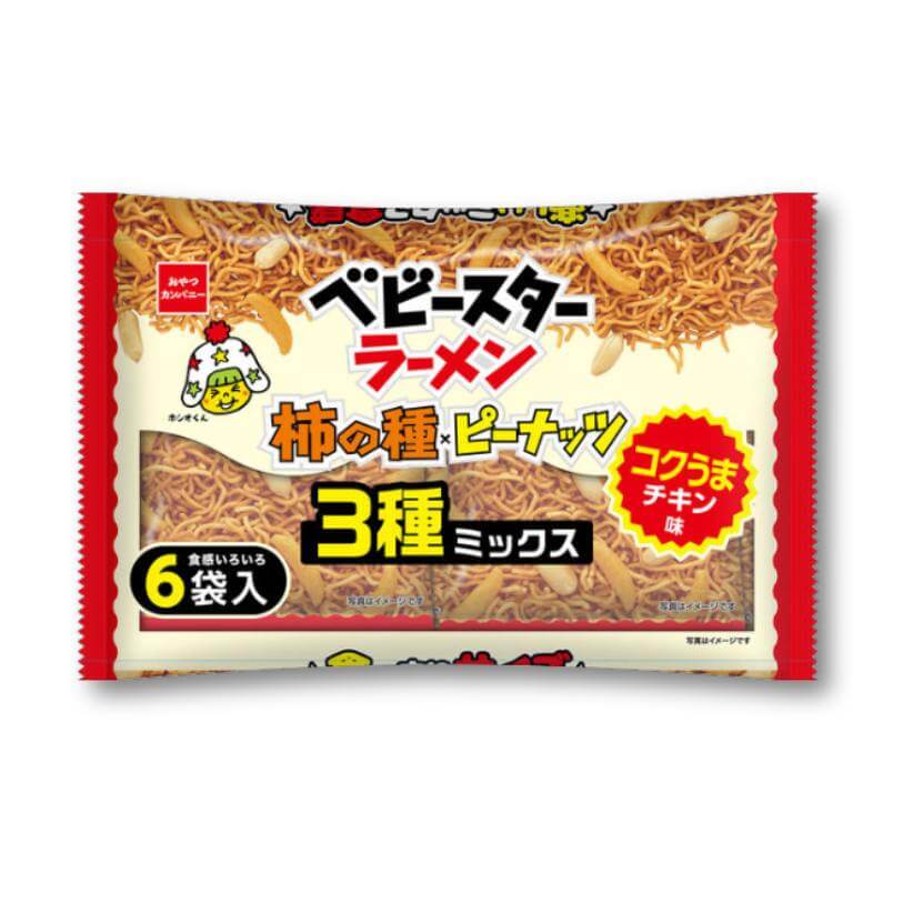 Baby Star Chicken Ramen + Kaki no tane Mix Snack – 6 pcs Pack