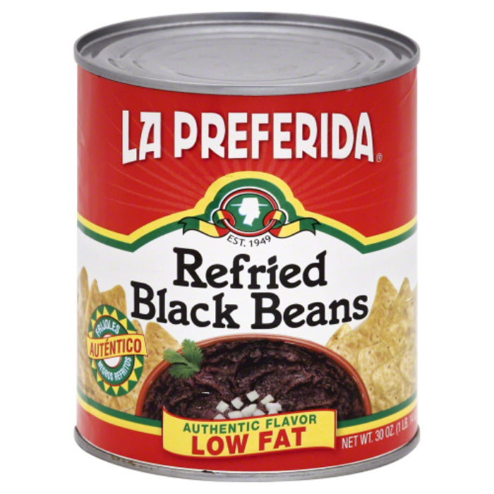 La Preferida – Refried Black Beans, 30 Oz – Pack of 12