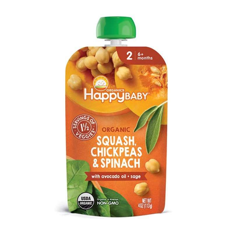 Happy Baby – Organic Squash, Chickpeas & Spinach, 4 oz