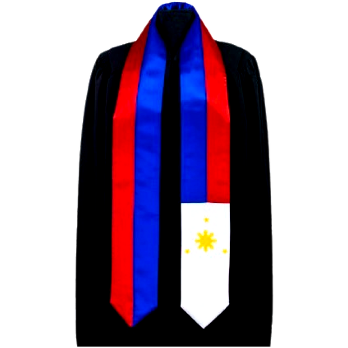 Philippine Flag Color Graduation Sash – 100% Satin Polyester – 13 x 180 CM