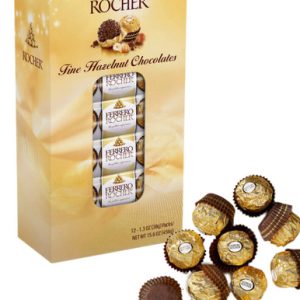 Ferrero Rocher Fine Hazelnut Chocolates, 1.3 oz, 12 count