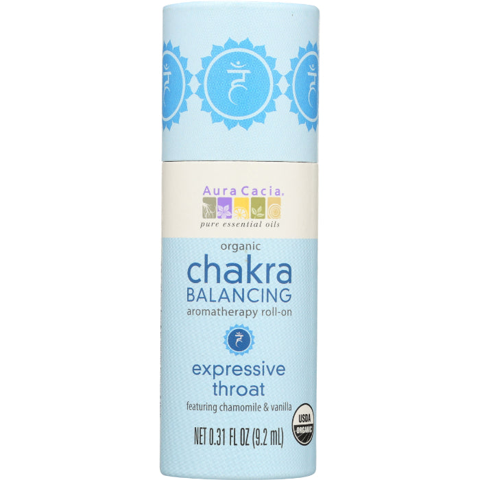 Aura Cacia – Chakra Roll-On Expressive Throat, 0.31 oz – Pack of 1