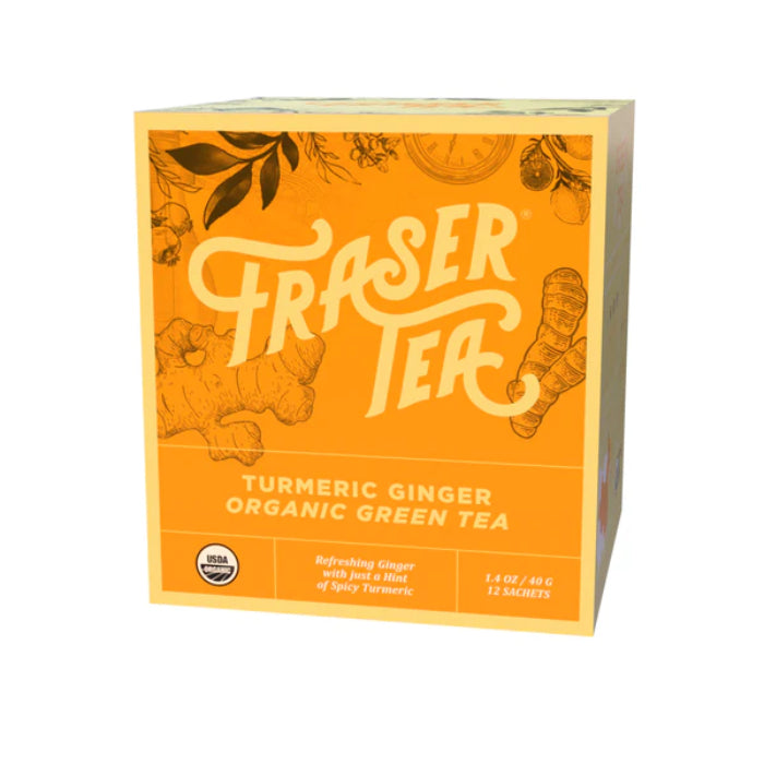 Fraser Tea – Organic Green Tea with Turmeric & Ginger, 1.4 Oz | Pack o