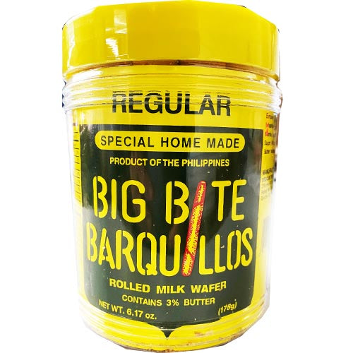 Big Bite – Barquillos – Rolled Milk Wafer – Special Home Made – Regular (Small) – 178 G