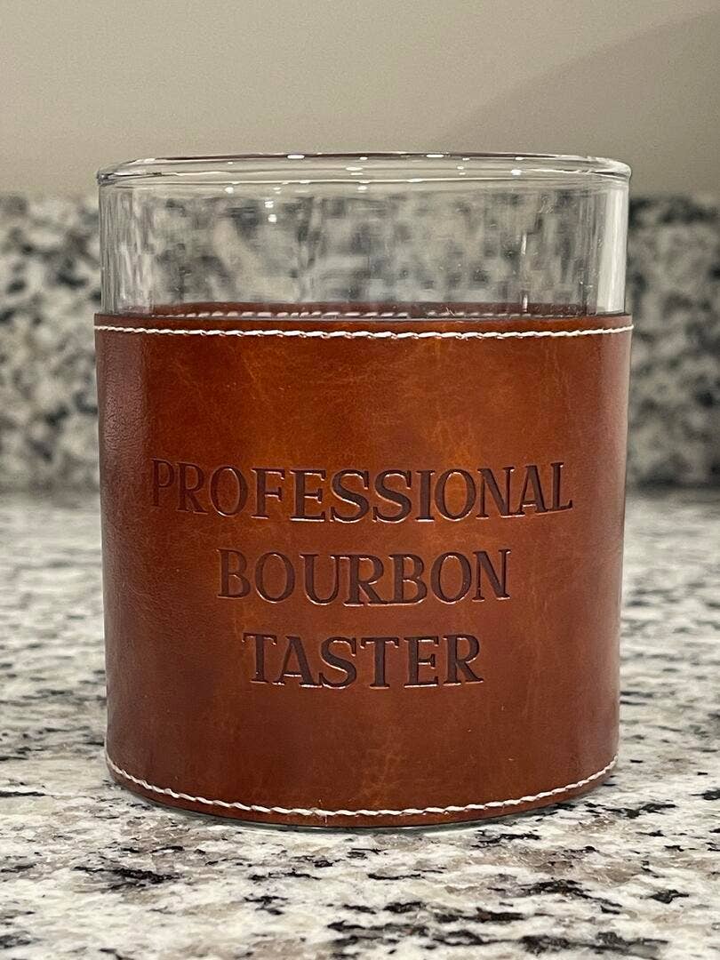 Barrel Down South – Professional Bourbon Taster Faux Leather Rocks Gla