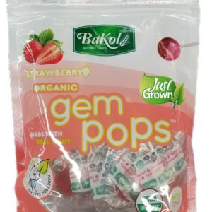 Bakol Organic Gem Pops Strawberry Flavored Lollipops, 8.5 oz