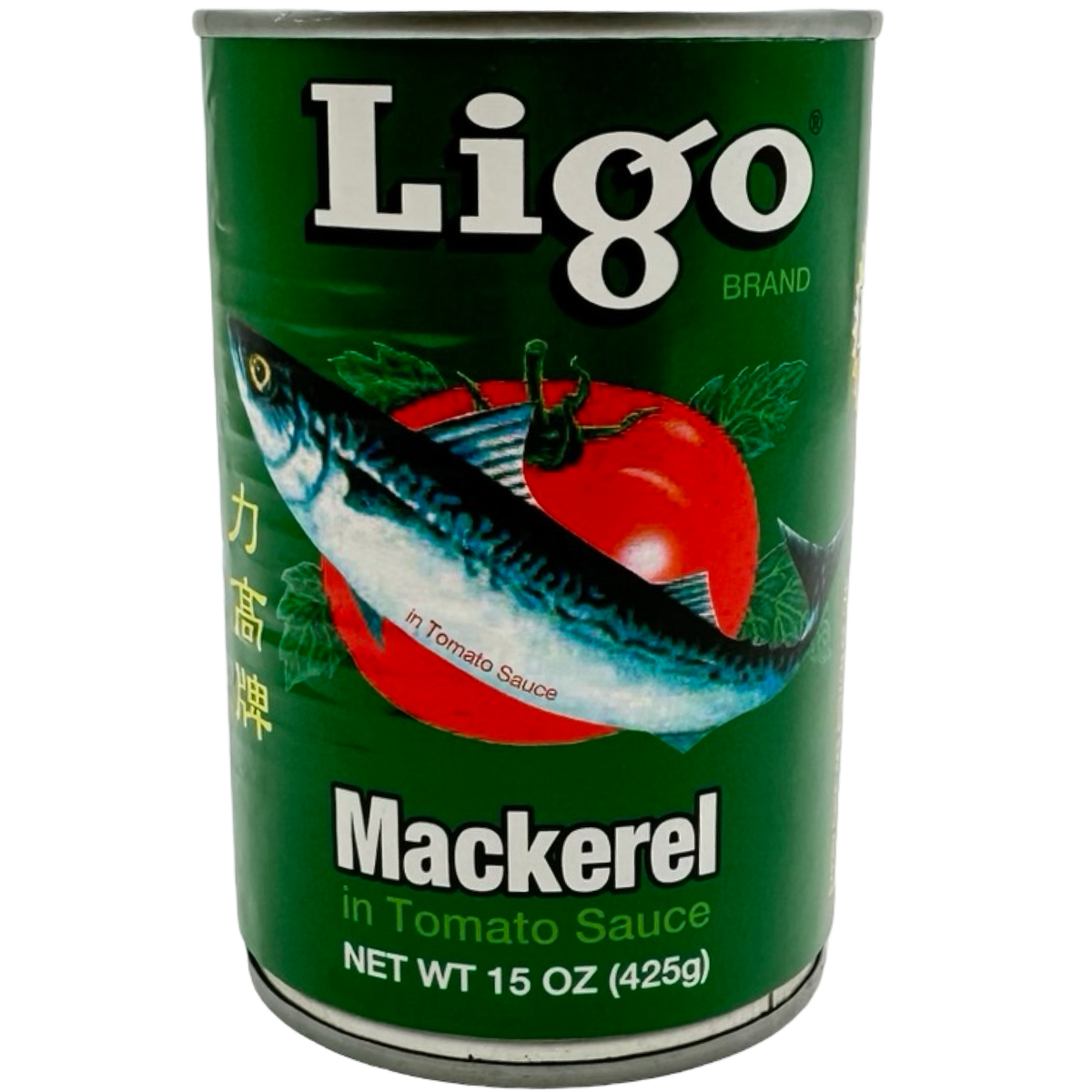 Ligo – Mackerel in Water in Tomato Sauce – 15 OZ (GREEN)