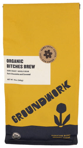 Groundwork Coffee – Bitches Brew Organic Coffee, 12 oz | Pack of 6