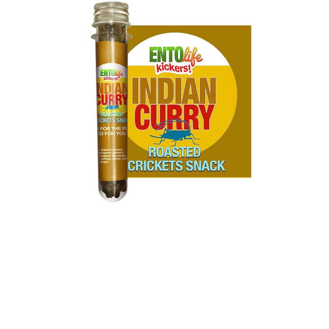 Indian Curry Roasted Cricket Snack Tubes – 6 x 10g