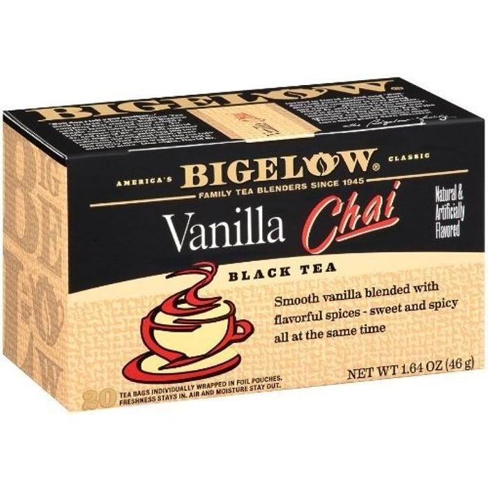Bigelow – Chai Vanilla Tea, 20 Bags, 1.64 oz | Pack of 6